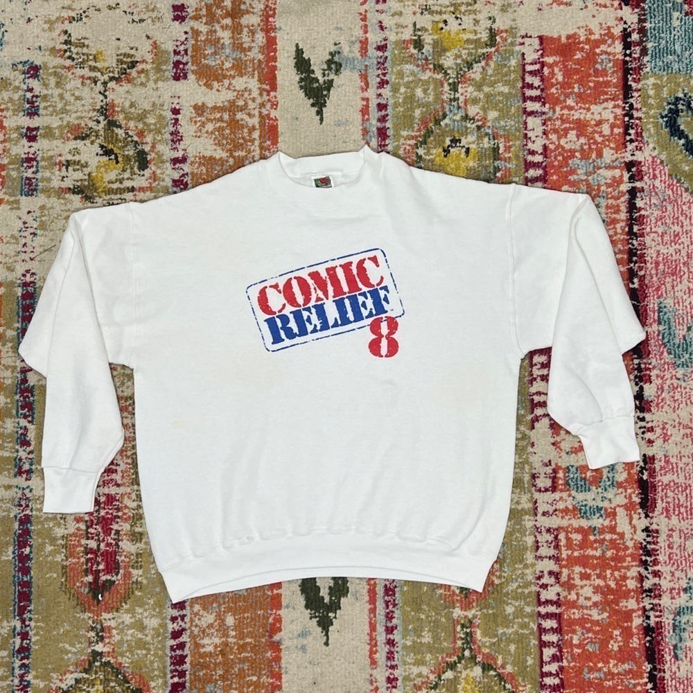 Comic Relief 8 Vintage Comedy 1998 Crewneck Pullover Sweatshirt